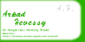 arpad hevessy business card